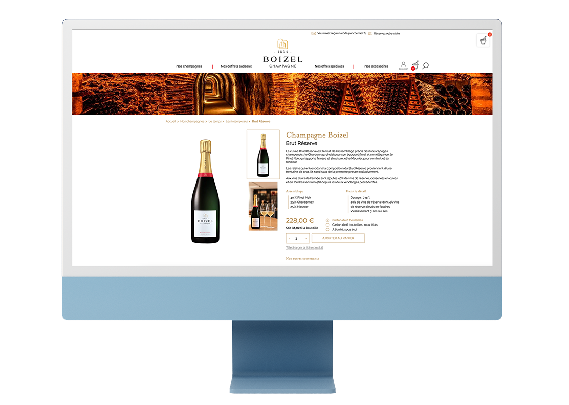 Création site e-commerce Champagne Boizel