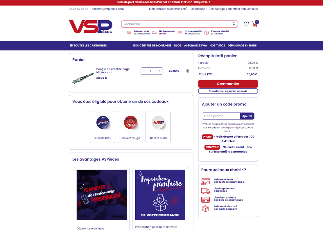 Création site e-commerce VSPièces